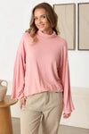 Turtle Neck Wide Long Sleeve Soft Touch Top - Tasha Apparel Wholesale