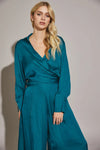 Satin Cross Wrap Tie Back Shirt - Tasha Apparel Wholesale