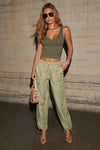 Modern High-Waist Drawstring Ankle-Tie Jogger Pants - Tasha Apparel Wholesale