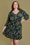 Plus Size Drawstring Waist Buttoned Bust Mini Dress - Tasha Apparel Wholesale