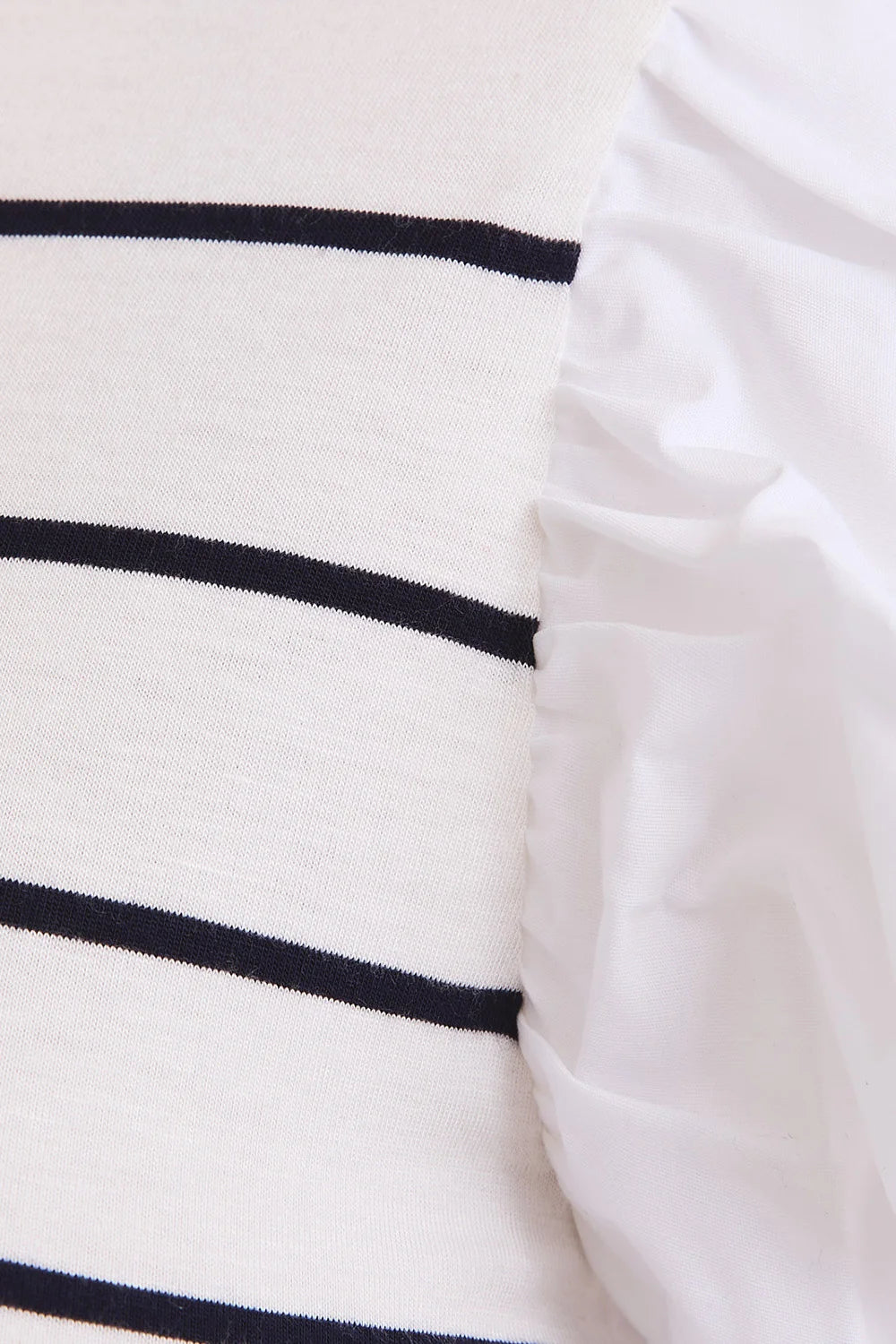 Plus Size Ruffle Sleeve Classic Black White Striped Flutter Knit Top