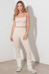 Contrast Trim Ribbed Crop Top High Waist Leggings Set - Tasha Apparel Wholesale