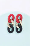 Gold & Multi Large Chain Link Earrings - Tasha Apparel Wholesale