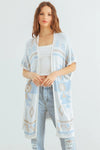 Sky Mix Tribal Print Knit Open Front Cardigan /2-2-2 - Tasha Apparel Wholesale
