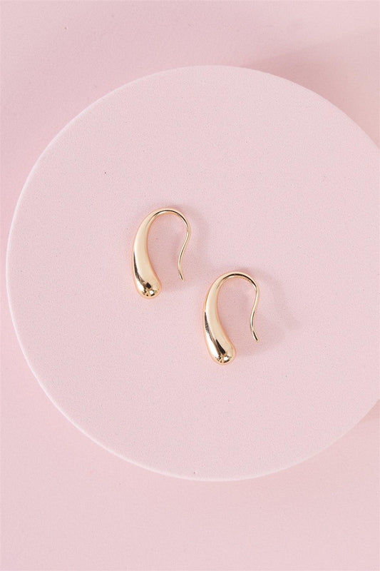 "Teardrop" Gold Fishhook Earrings - Tasha Apparel Wholesale