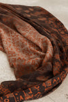 Brown Hangul Design Korean Languages Wrap Long Shawl Scarf - Tasha Apparel Wholesale
